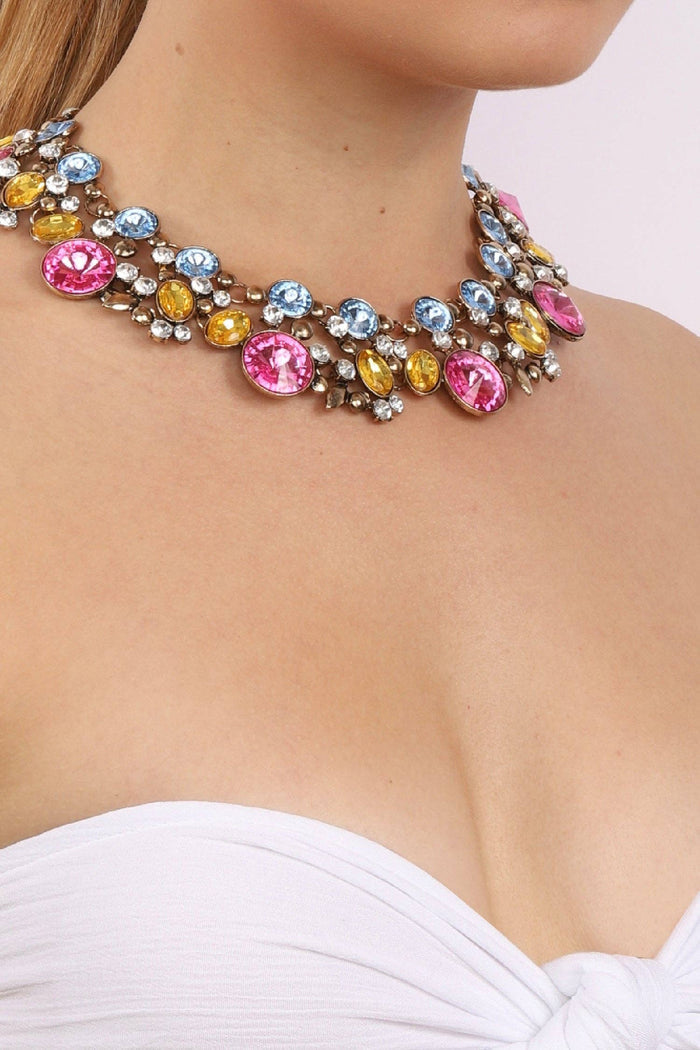 Style the Multi Color Statement Necklace exclusively at Born To Glam