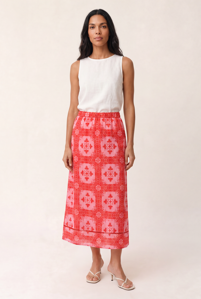 Nadine Linen Skirt In Granada