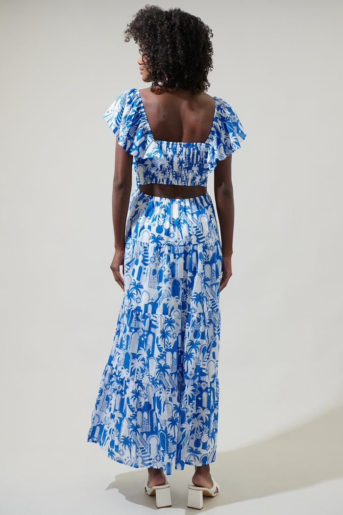 Nala Tiered Smocked Cotton Voile Maxi Dress