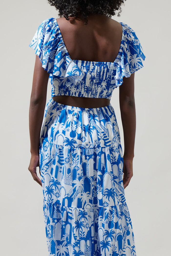 Nala Tiered Smocked Cotton Voile Maxi Dress
