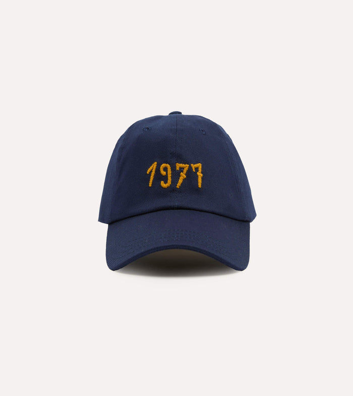 Navy Chainstitch '1977' Cotton Twill Baseball Cap