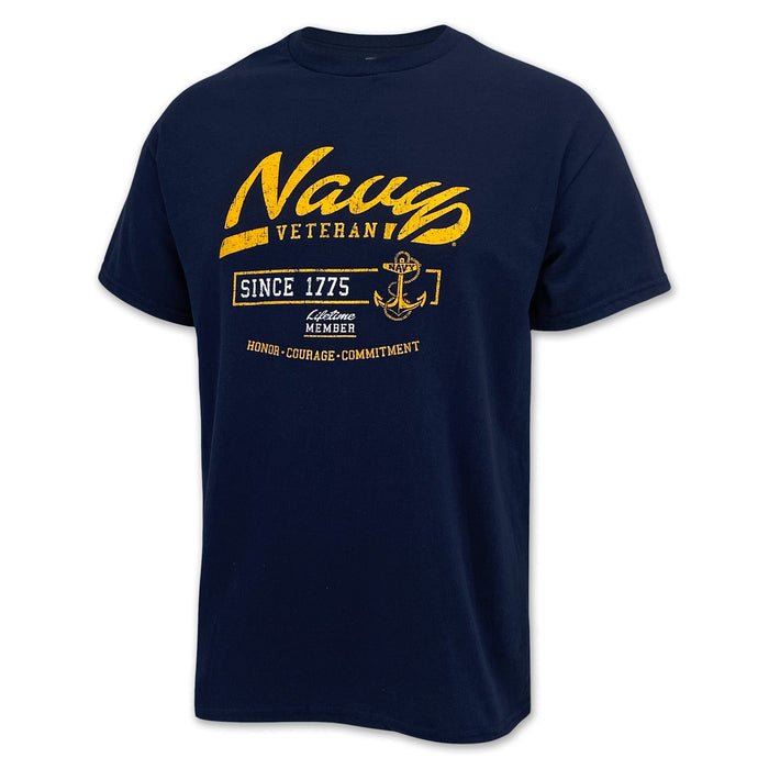 Navy Veteran Lifetime Member T-Shirt (Navy)