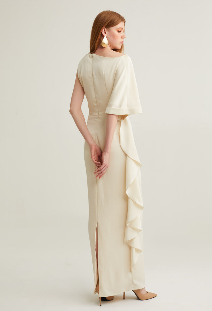 nichii X NURITA HARITH Monochromatic Ruffled Maxi Dress