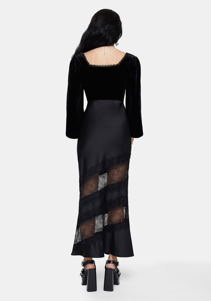 Onyx Lace Cut Out Maxi Skirt