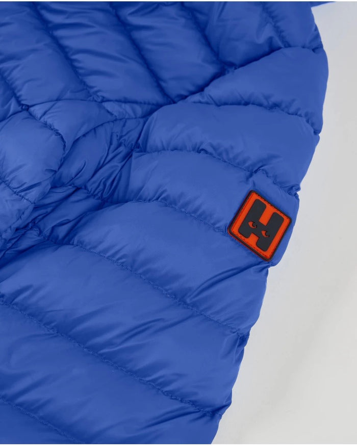 Padded jacket for boy blue with hood