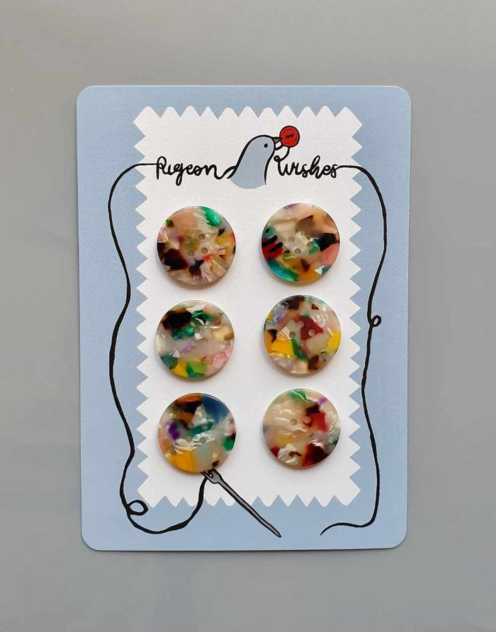 Painterly 25mm Buttons, Set of 6