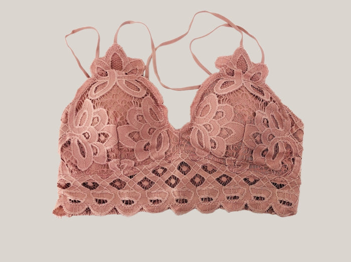 Paisley Dusty Rose Bralette