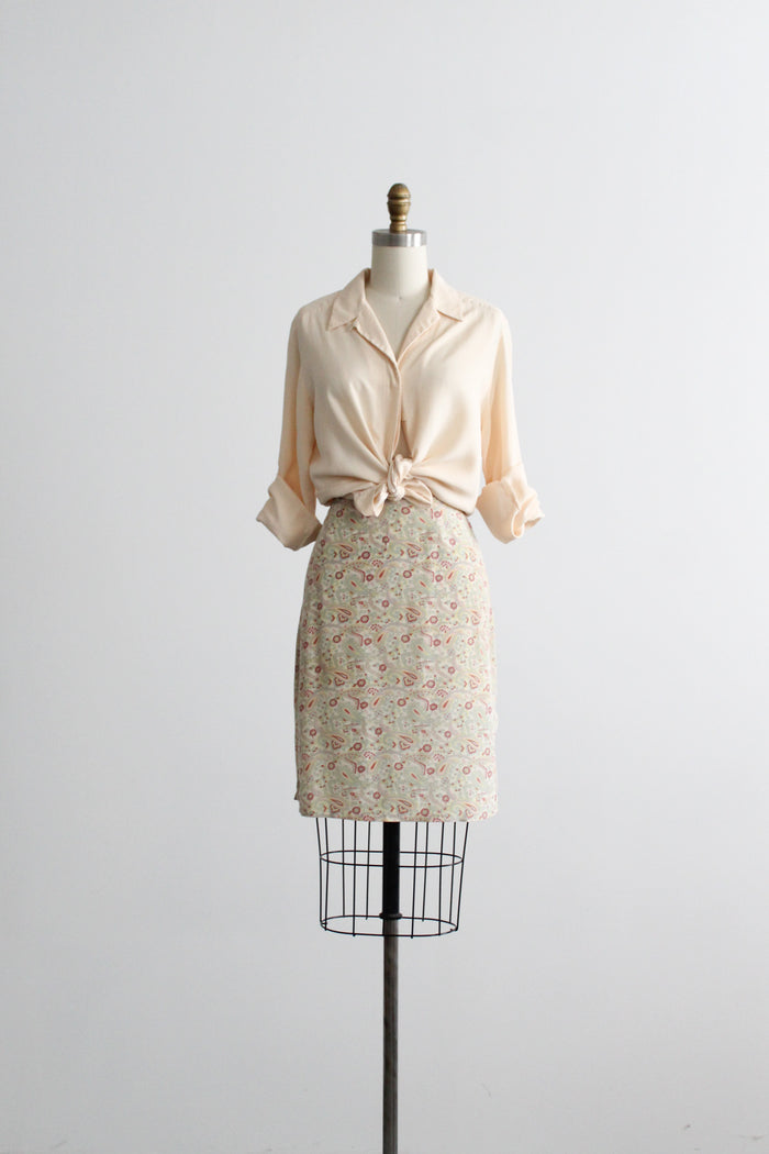 paisley silk skirt