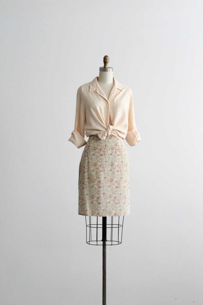 paisley silk skirt