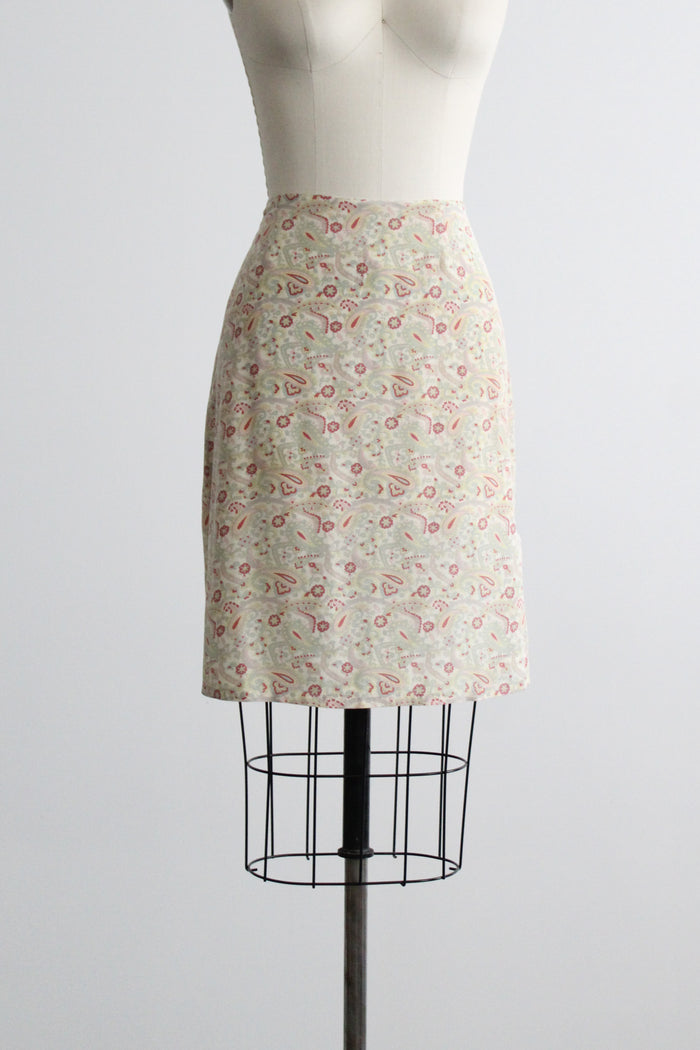 paisley silk skirt