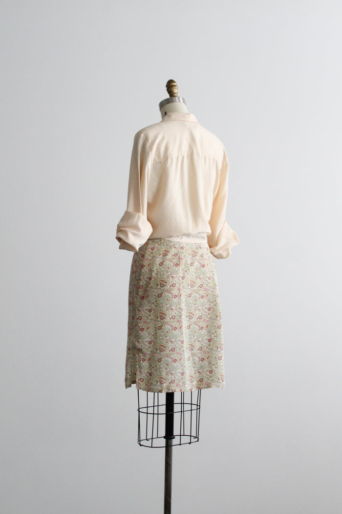 paisley silk skirt
