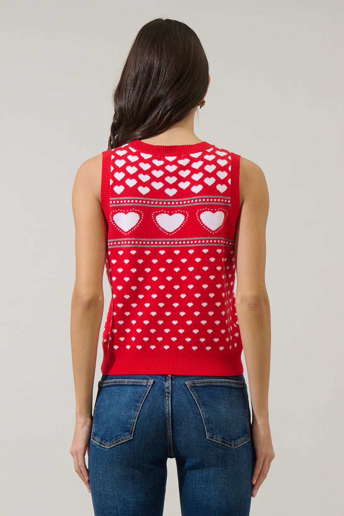 Parisa Heart Sleeveless Sweater Vest