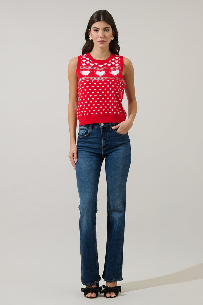 Parisa Heart Sleeveless Sweater Vest