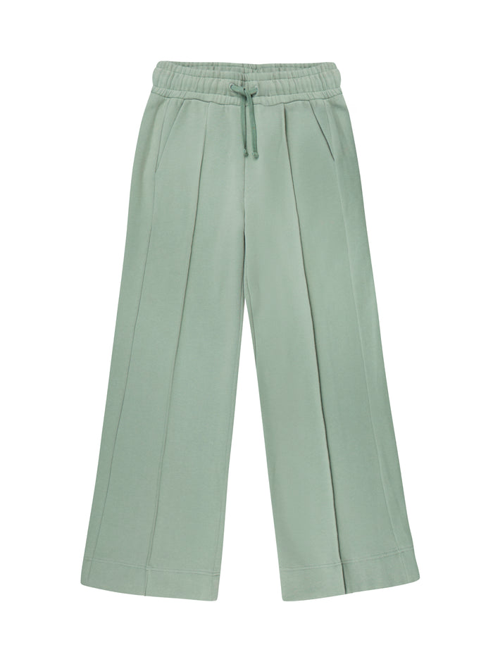 Petite Sage-Green Wide-Leg Sweatpants