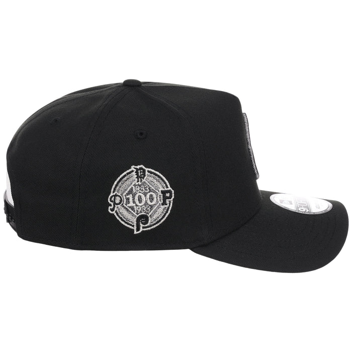 Philadelphia Phillies MLB Flipmode 2.0 Liquid Titanium New Era 9FORTY A-Frame (Black/Black/Gray)