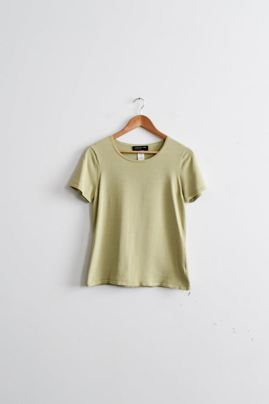 pistachio silk tee