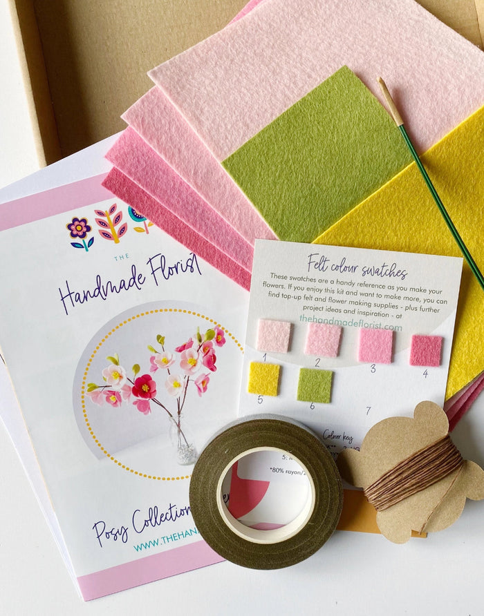 Posy Collection: Cherry Blossom Felt Flower Craft Kit, The Handmade Florist
