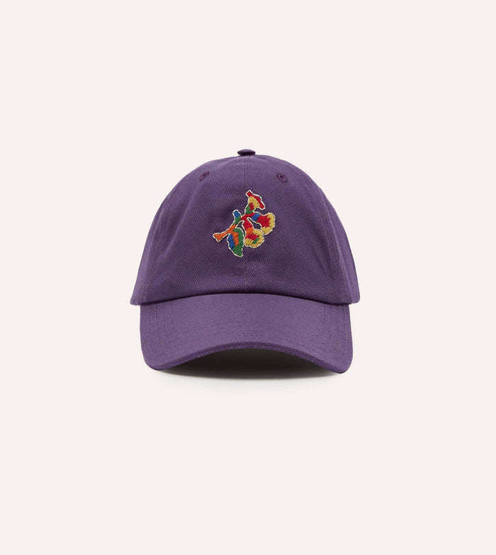 Purple 'Tapisserie' Cotton Twill Baseball Cap