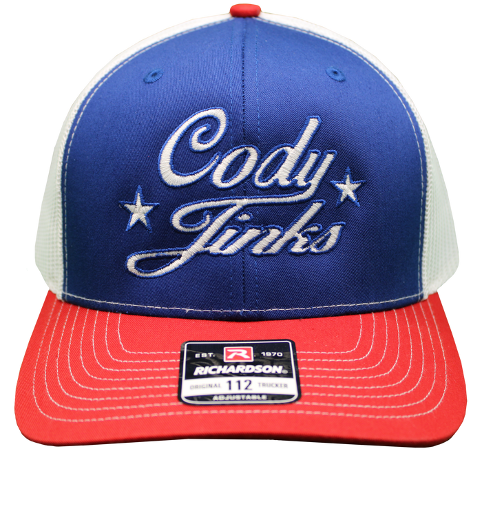 Red, White, & Blue Script Hat
