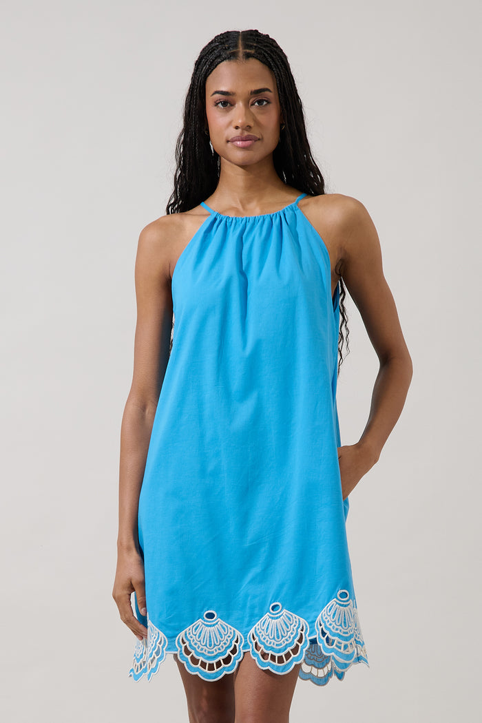 Regina Embroidered Shift Mini Dress