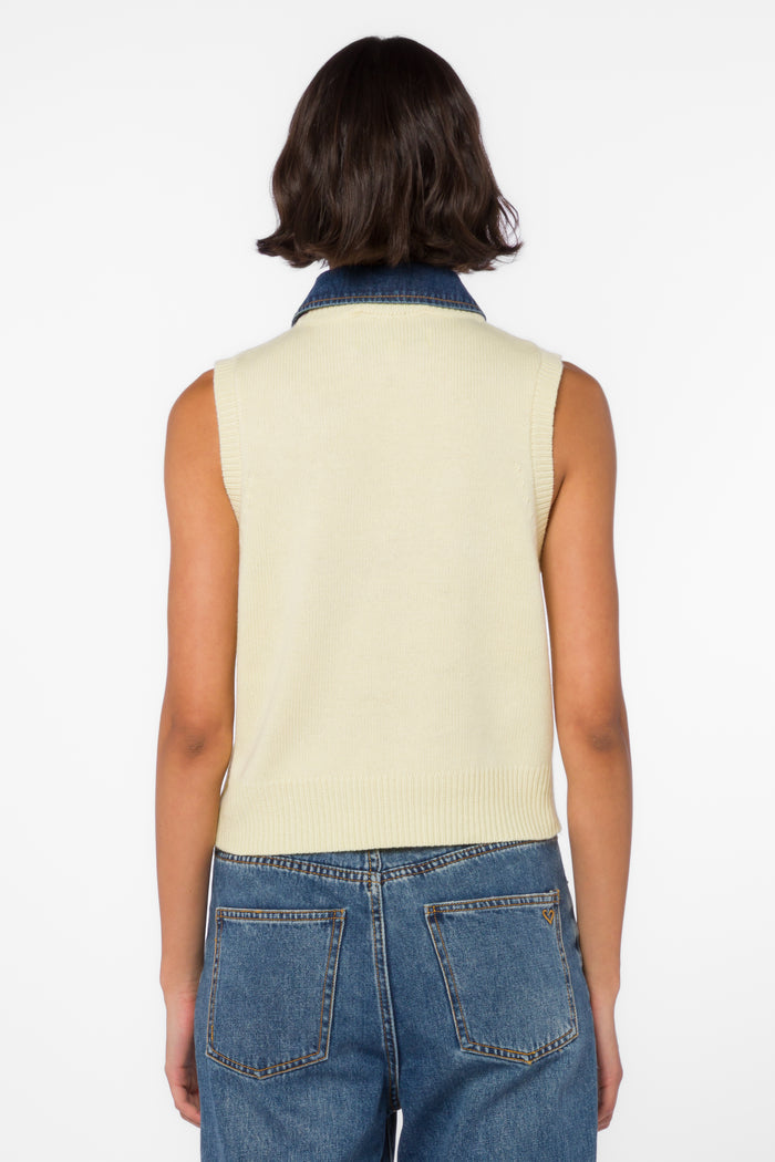 Renier Lemon Chiffon Vest - Sweaters - Velvet Heart Clothing