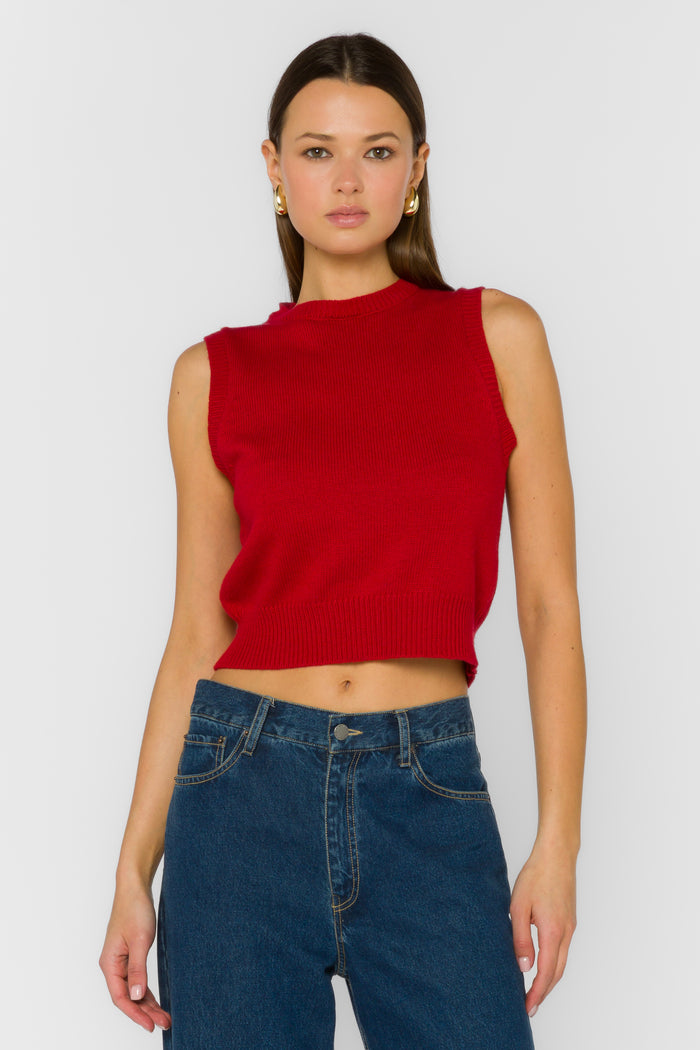 Renier Red Vest - Sweaters - Velvet Heart Clothing
