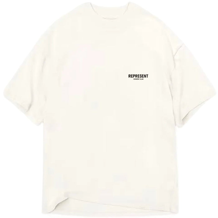 Represent Owners Club TShirt Flat White Black - Afewvibe