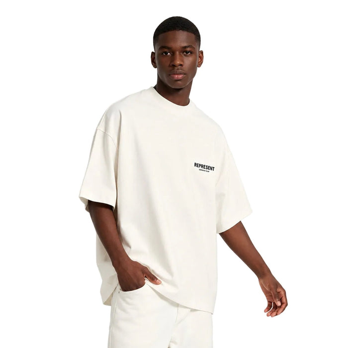 Represent Owners Club T-Shirt Flat White Black - AFewVibe