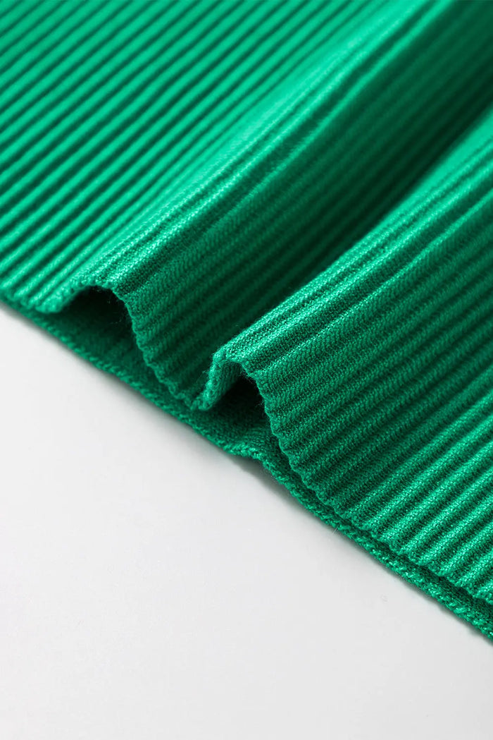 Dark Green Ribbed Criss Cross Halter Neck Sheath Sweater Tank Top - Sweaters & Cardigans/Sweater Vests
