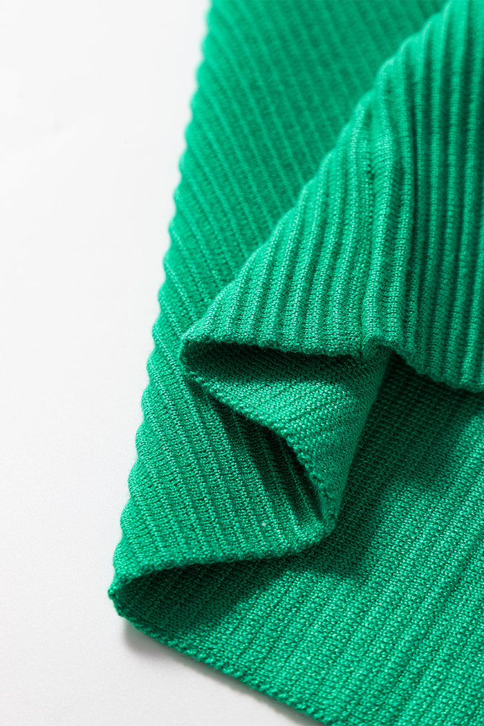 Dark Green Ribbed Criss Cross Halter Neck Sheath Sweater Tank Top - Sweaters & Cardigans/Sweater Vests