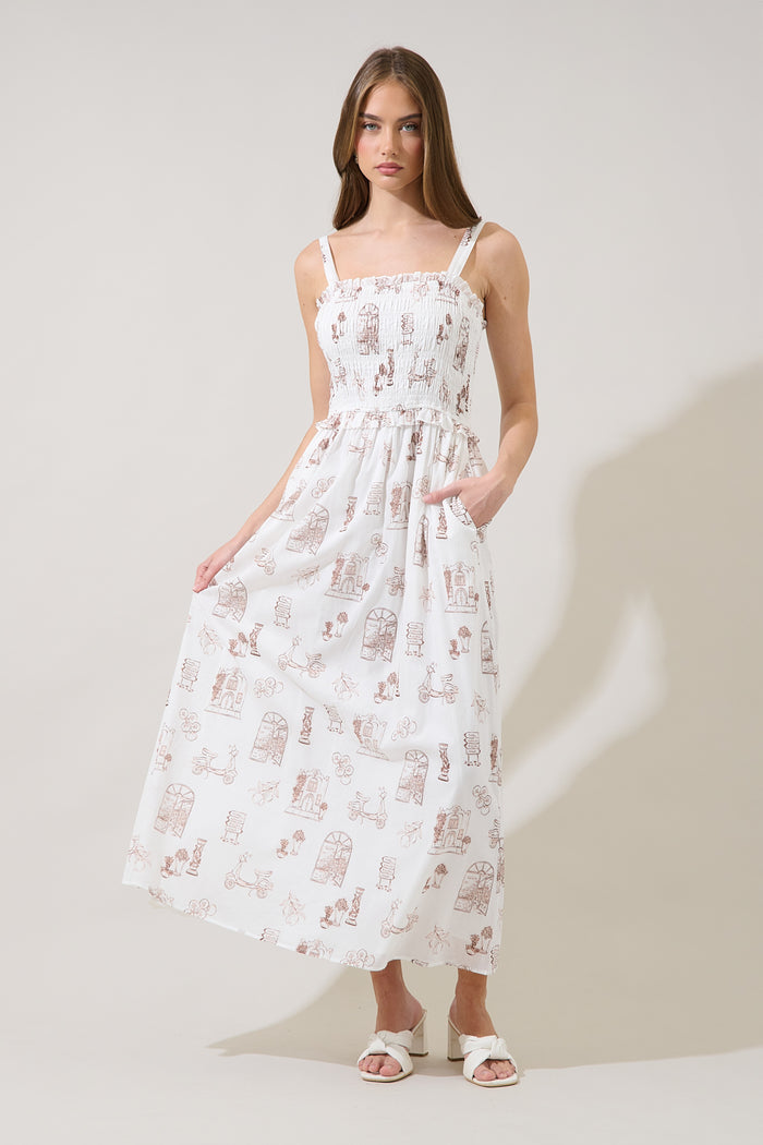 Riela Smocked Maxi Dress Toile
