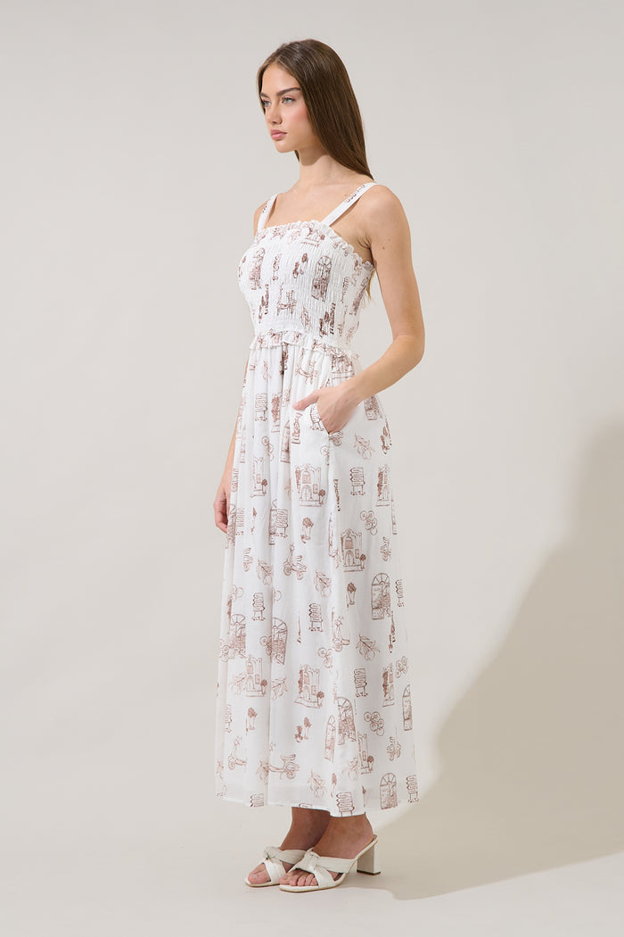 Riela Smocked Maxi Dress Toile