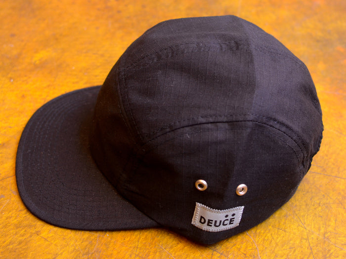 Ripstop 5 Panel Cap - Black