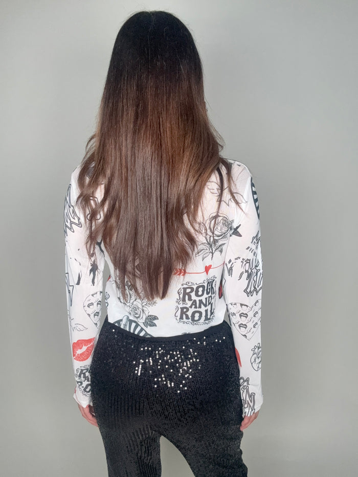 Style the Rock N Roll Mesh Top exclusively at Born To Glam