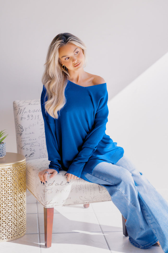 Royal Tide V Neck Sweater
