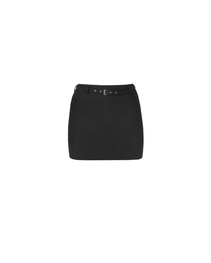 RUE BELTED MINI SKIRT BLACK