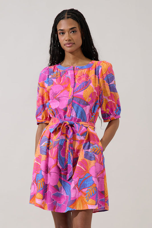 Samrie Shift Mini Dress Chelsy Floral