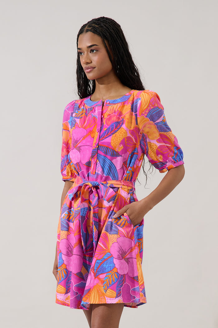 Samrie Shift Mini Dress Chelsy Floral