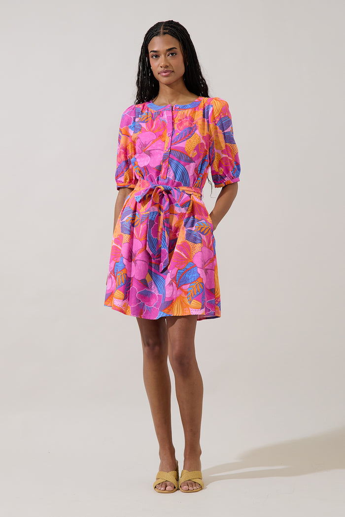 Samrie Shift Mini Dress Chelsy Floral