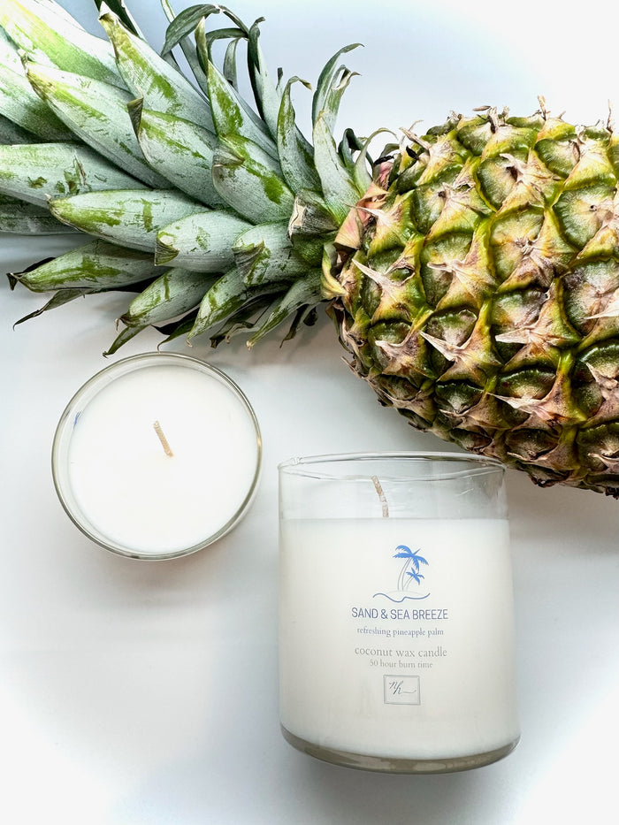 Sand and sea breeze candles (refreshing pineapple palm scent) at Ardor Boutique