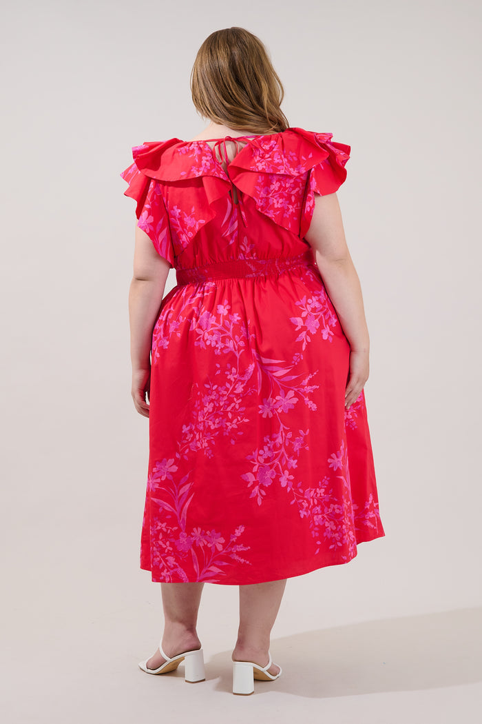 Santana Tie Back Midi Dress Primrose Curve