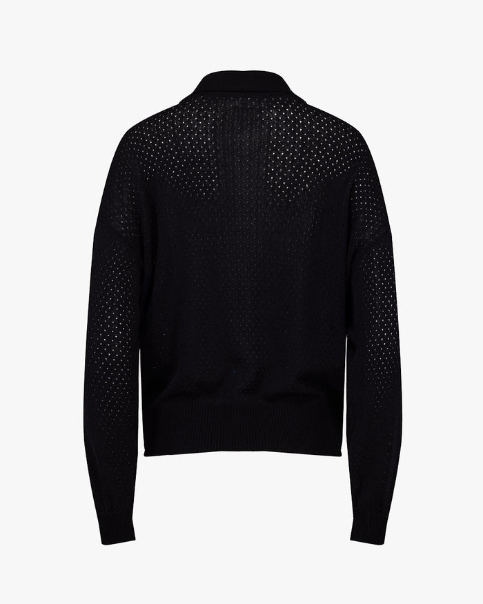 Scassi Collar ZipUp Cardigan (Black)