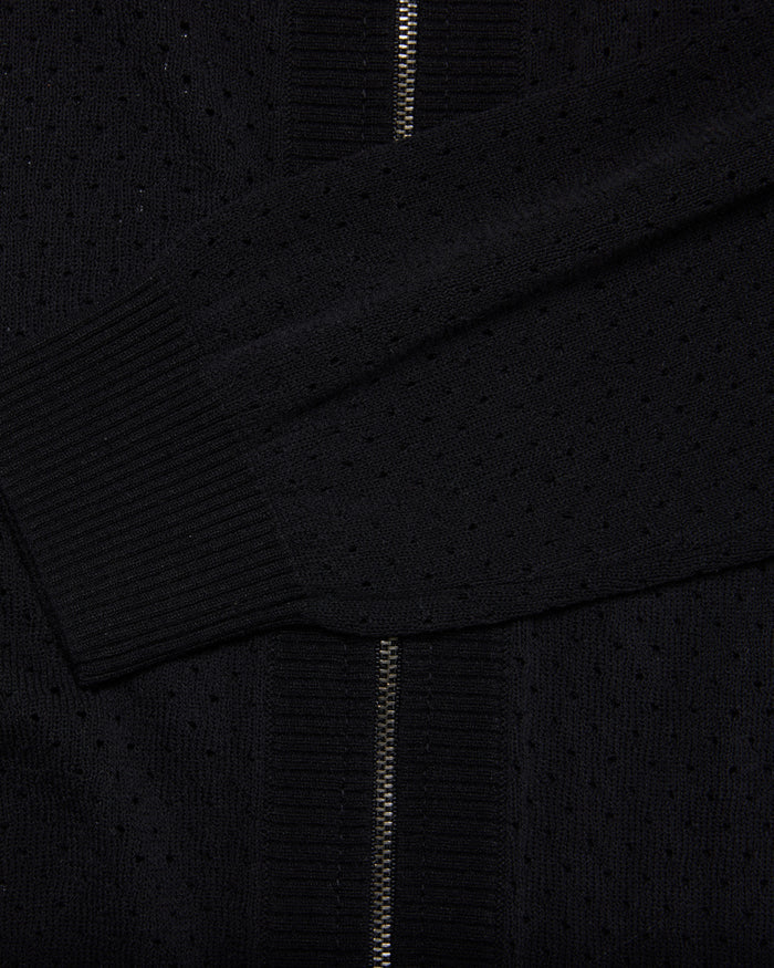Scassi Collar ZipUp Cardigan (Black)