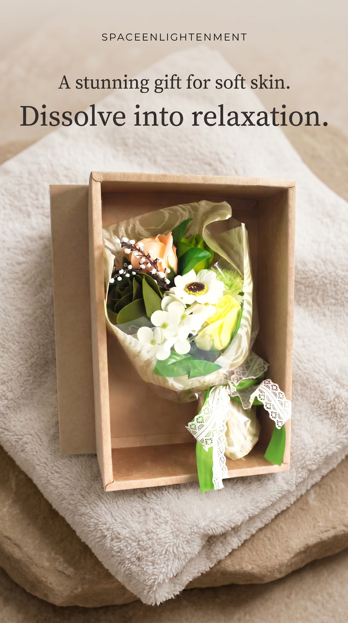 Scented Soap Flower Bouquet, Silky Skin Effect Bath Roses Carnations