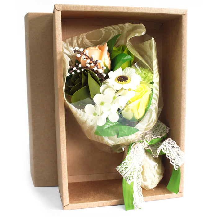 Scented Soap Flower Bouquet, Silky Skin Effect Bath Roses Carnations