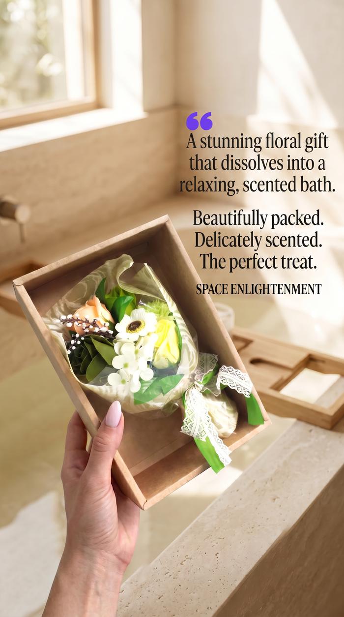 Scented Soap Flower Bouquet, Silky Skin Effect Bath Roses Carnations