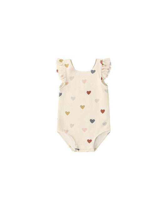 Scoop Back One-Piece Swimsuit || Confetti Hearts