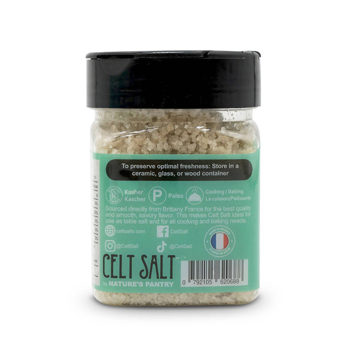 Shaker of Coarse Light Grey Celt Salt 8oz.