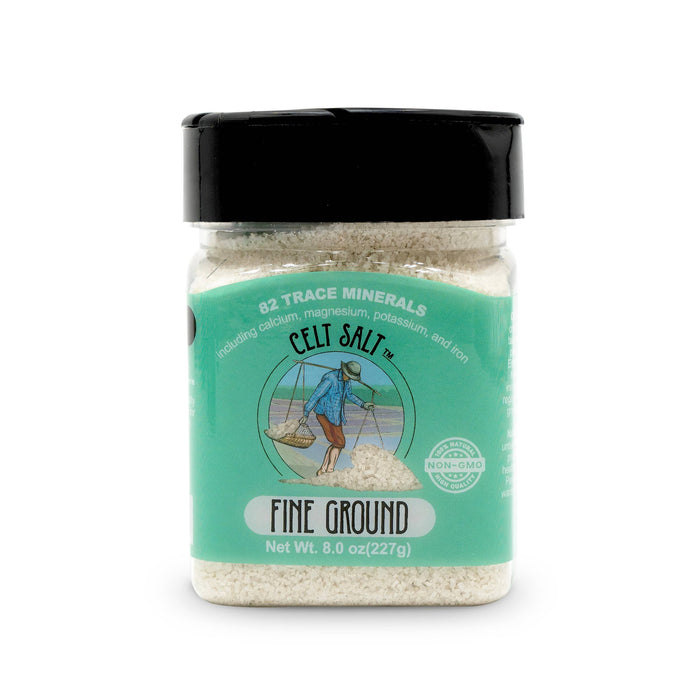Shaker of Fine Ground Celt Salt- (1/2 lb) 8 oz.