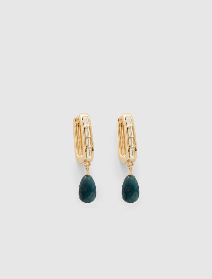 Signature Toni Teardrop Earrings 0 Gold Teal Forever New